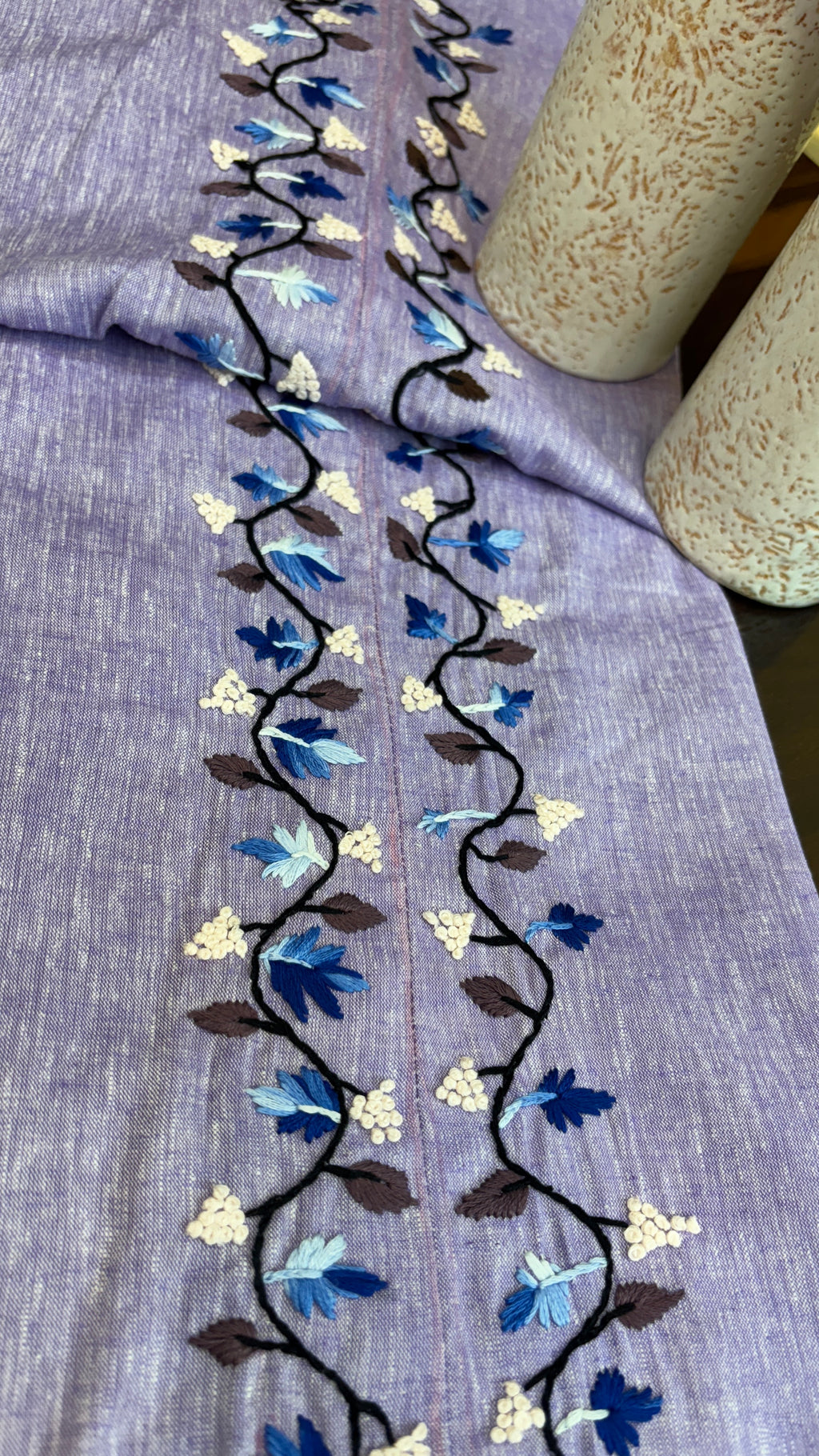 Lavender Hand Embroidered Linen Co-ord Set