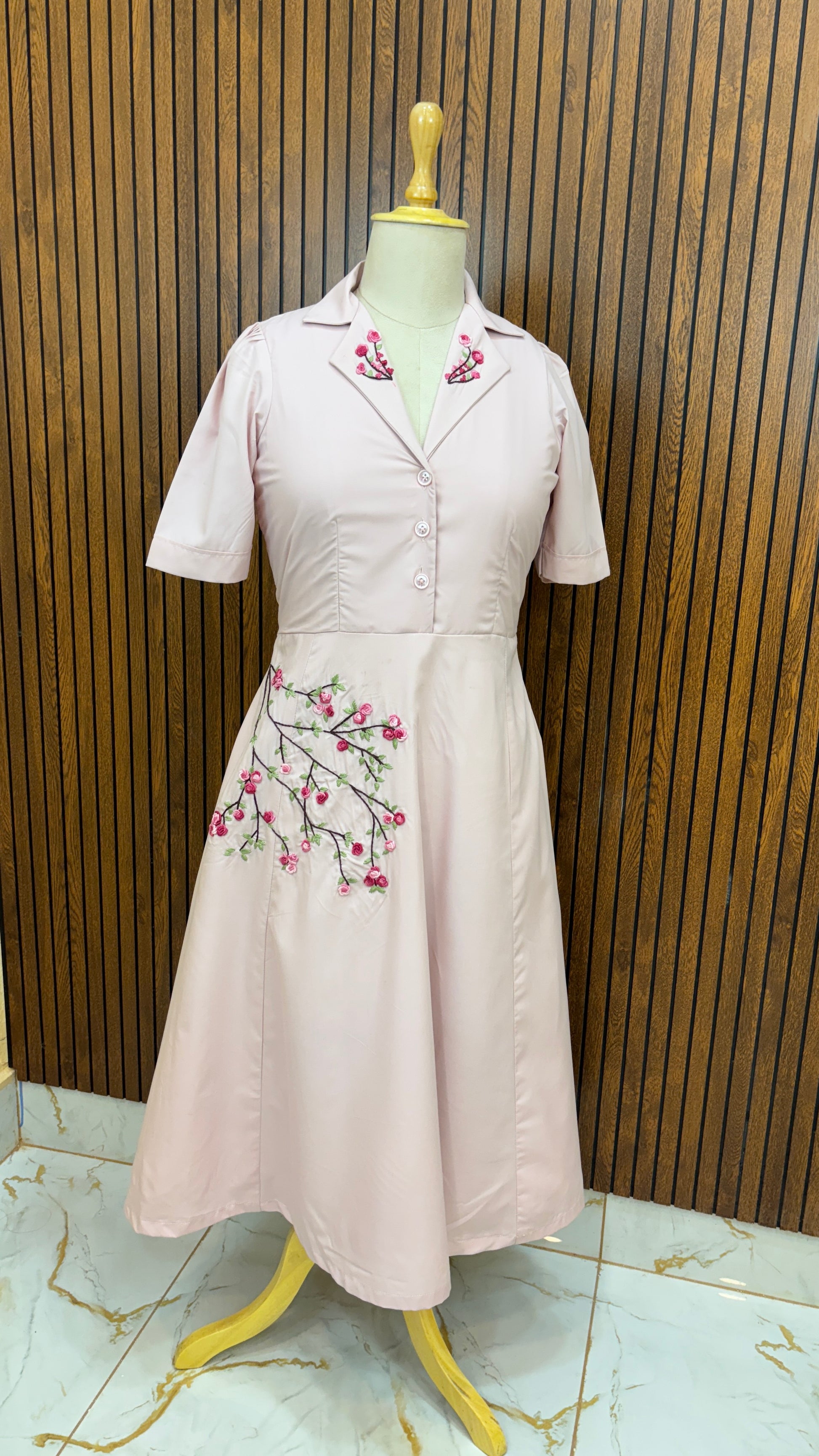 Rosé Verde – RÉNASH's Hand Embroidered Dress