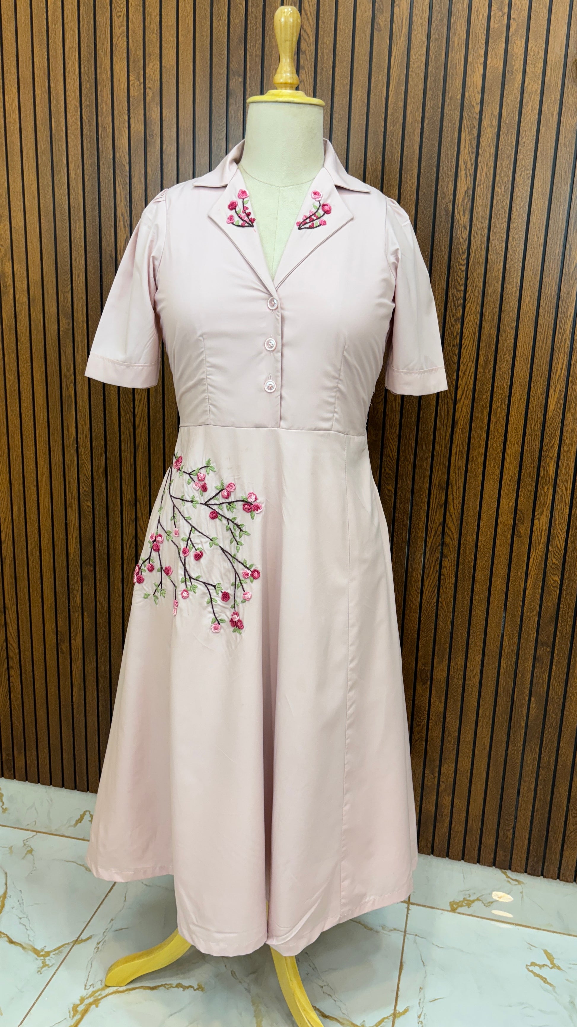 Rosé Verde – RÉNASH's Hand Embroidered Dress